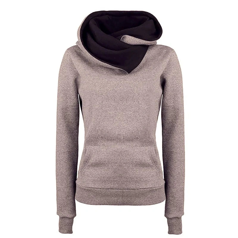 Cozy Chic: Turn Down Collar Hoodie for Women – Your Everyday Essential.