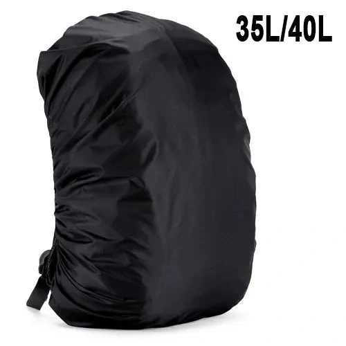 Rainproof Backpack Cover: Conquer the Elements! Fits 35-120L Bags. Hiking, Camping, School Ready. Black & Portable.